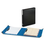 Arianex classeur 4 anneaux d double dos 80 mm, a4  l'italienne  fermeture pression innovation bleu