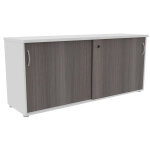 Armoire basse nf environnement h. 72 cm x l. 163 cm blanche - portes coulissantes cdre