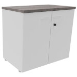 Armoire basse nf environnement portes battantes h. 72 cm x l. 80 cm blanche - top cdre