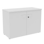 Armoire basse portes battantes l. 100 x p. 48 x h. 72 cm - blanc Armoire basse portes battantes l. 100 x p. 48 x h. 72 cm - blanc