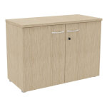 Armoire basse portes battantes l. 100 x p. 48 x h. 72 cm - chêne Armoire basse portes battantes l. 100 x p. 48 x h. 72 cm - chêne
