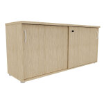 Armoire basse portes coulissantes l. 163 x p. 48 x h. 72 cm - chêne Armoire basse portes coulissantes l. 163 x p. 48 x h. 72 cm - chêne
