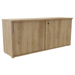 Armoire basse portes coulissantes l. 163 x p. 48 x h. 72 cm - chêne nebraska Armoire basse portes coulissantes l. 163 x p. 48 x h. 72 cm - chêne nebraska