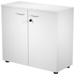 Armoire basse pronto - l. 80 x h. 72 cm - 2 portes - blanc