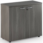 Armoire basse pronto - l. 80 x h. 72 cm - 2 portes - cendre
