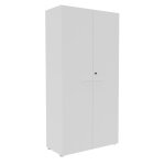 Armoire haute portes battantes l. 100 x p. 48 x h. 203 cm - blanc Armoire haute portes battantes l. 100 x p. 48 x h. 203 cm - blanc