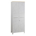 Armoire haute vitaly l. 80 x h. 192 x p. 42 cm - corps blanc - portes blanc - top chêne Armoire haute vitaly l. 80 x h. 192 x p. 42 cm - corps blanc - portes blanc - top chêne