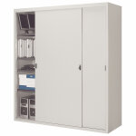 Armoire métal portes coulissantes maxi volume - p. 60 x l. 180 x h. 200 cm - gris Armoire métal portes coulissantes maxi volume - p. 60 x l. 180 x h. 200 cm - gris