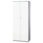Armoire mtal starting portes battantes - h. 198 x l. 80 cm - corps alu - portes blanches