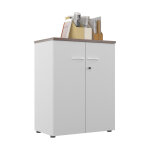 Armoire mi - haute nf environnement portes battantes h. 104 cm x l. 80 cm blanche - top cdre