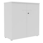Armoire mi - hauteur portes battantes l. 100 x p. 48 x h. 104 cm - blanc Armoire mi - hauteur portes battantes l. 100 x p. 48 x h. 104 cm - blanc