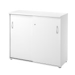 Armoire mi - hauteur portes coulissantes l. 120 x p. 48 x h. 104 cm - corps blanc - portes coulissante ... Armoire mi - hauteur portes coulissantes l. 120 x p. 48 x h. 104 cm - corps blanc - portes coulissante ...