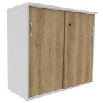 Armoire mi - hauteur portes coulissantes l. 120 x p. 48 x h. 104 cm - corps blanc - portes coulissante ...