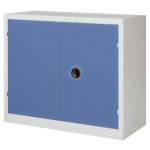 Armoire monobloc tanker h. 100 x l. 100 cm - corps gris - portes bleu Armoire monobloc tanker h. 100 x l. 100 cm - corps gris - portes bleu