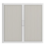 Armoire à rideaux easy office h. 104 x l 110 cm - corps blanc lin sable - rideaux blanc lin sable Armoire à rideaux easy office h. 104 x l 110 cm - corps blanc lin sable - rideaux blanc lin sable