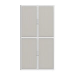 Armoire à rideaux easy office h. 204 x l 110 cm - corps blanc lin sable - rideaux blanc lin sable Armoire à rideaux easy office h. 204 x l 110 cm - corps blanc lin sable - rideaux blanc lin sable