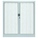 Armoire  rideaux mtal classtout - h. 100 x l. 120 cm - corps aluminium - rideaux blanc