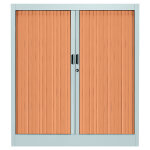 Armoire  rideaux mtal classtout - h. 100 x l. 120 cm - corps aluminium - rideaux htre
