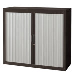 Armoire  rideaux mtal classtout - h. 100 x l. 120 cm - corps anthracite - rideaux gris