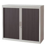 Armoire  rideaux mtal classtout - h. 100 x l. 120 cm - corps gris - rideaux anthracite