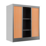 Armoire  rideaux mtal classtout - h. 100 x l. 90 cm - corps aluminium - rideaux htre