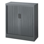 Armoire  rideaux mtal classtout - h. 100 x l. 90 cm - corps anthracite - rideaux anthracite
