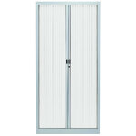 Armoire � rideaux m�tal classtout - h. 180 x l. 90 cm - corps aluminium - rideaux blanc