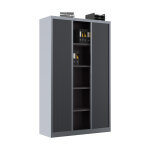 Armoire  rideaux mtal classtout - h. 198 x l. 120 cm - corps aluminium - rideaux anthracite