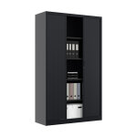 Armoire  rideaux mtal classtout - h. 198 x l. 120 cm - corps anthracite - rideaux anthracite