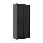 Armoire  rideaux mtal classtout - h. 198 x l. 90 cm - corps anthracite - rideaux anthracite