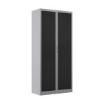 Armoire  rideaux mtal classtout - h. 198 x l. 90 cm - corps gris - rideaux anthracite