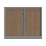 Armoire à rideaux métal confort + h. 100 x l. 120 cm - corps aluminium - rideaux chêne Armoire à rideaux métal confort + h. 100 x l. 120 cm - corps aluminium - rideaux chêne
