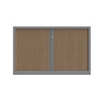 Armoire à rideaux métal confort + h. 100 x l. 160 cm - corps aluminium - rideaux chêne Armoire à rideaux métal confort + h. 100 x l. 160 cm - corps aluminium - rideaux chêne