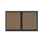 Armoire à rideaux métal confort + h. 100 x l. 160 cm - corps anthracite - rideaux chêne Armoire à rideaux métal confort + h. 100 x l. 160 cm - corps anthracite - rideaux chêne