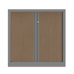 Armoire à rideaux métal confort + h. 100 x l. 100 cm - corps aluminium - rideaux chêne Armoire à rideaux métal confort + h. 100 x l. 100 cm - corps aluminium - rideaux chêne