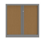 Armoire  rideaux mtal confort + h. 100 x l. 100 cm - corps aluminium - rideaux htre