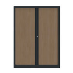 Armoire à rideaux métal confort + h. 160 x l. 120 cm - corps anthracite - rideaux chêne Armoire à rideaux métal confort + h. 160 x l. 120 cm - corps anthracite - rideaux chêne