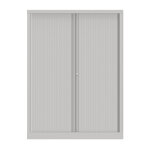 Armoire  rideaux mtal confort + h. 160 x l. 120 cm - corps blanc - rideaux blanc