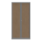 Armoire à rideaux métal confort + h. 198 x l. 100 cm - corps aluminium - rideaux chêne Armoire à rideaux métal confort + h. 198 x l. 100 cm - corps aluminium - rideaux chêne