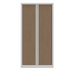 Armoire  rideaux mtal confort + h. 198 x l. 100 cm - corps blanc - rideaux chne