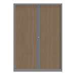 Armoire à rideaux métal confort + h. 198 x l. 140 cm - corps aluminium - rideaux chêne Armoire à rideaux métal confort + h. 198 x l. 140 cm - corps aluminium - rideaux chêne