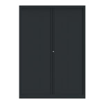Armoire  rideaux mtal confort + h. 198 x l. 140 cm - corps anthracite - rideaux anthracite