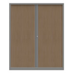 Armoire à rideaux métal confort + h. 198 x l. 160 cm - corps aluminium - rideaux chêne Armoire à rideaux métal confort + h. 198 x l. 160 cm - corps aluminium - rideaux chêne