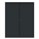 Armoire  rideaux mtal confort + h. 198 x l. 160 cm - corps anthracite - rideaux anthracite