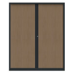 Armoire à rideaux métal confort + h. 198 x l. 160 cm - corps anthracite - rideaux chêne Armoire à rideaux métal confort + h. 198 x l. 160 cm - corps anthracite - rideaux chêne