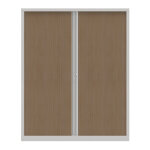 Armoire à rideaux métal confort + h. 198 x l. 160 cm - corps blanc - rideaux chêne Armoire à rideaux métal confort + h. 198 x l. 160 cm - corps blanc - rideaux chêne