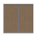 Armoire à rideaux métal confort + h. 198 x l. 180 cm - corps aluminium - rideaux chêne Armoire à rideaux métal confort + h. 198 x l. 180 cm - corps aluminium - rideaux chêne