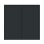 Armoire  rideaux mtal confort + h. 198 x l. 180 cm - corps anthracite - rideaux anthracite