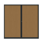 Armoire  rideaux mtal confort + h. 198 x l. 180 cm - corps anthracite - rideaux htre