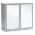 Armoire  rideaux mtal monobloc gnric - h. 100 x l. 120 cm - corps aluminium - rideaux blanc